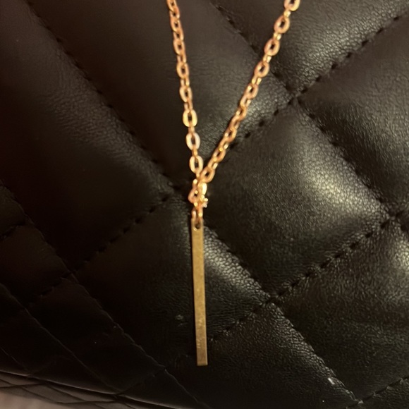 New three chain dangle necklace bar and faux pearl beaded - Picture 4 of 8